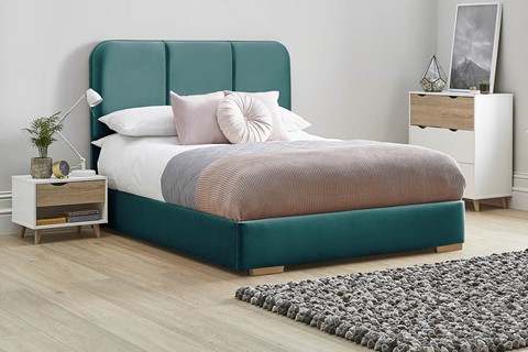 Zinnia Fabric Low Footend Bed Frame - King 5'0'' (150cm) Mallard 