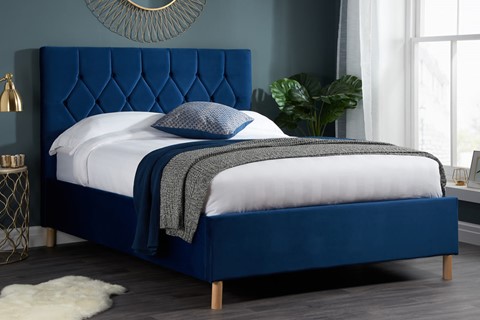 Loxley Fabric Bed - 4'0'' Small Double Blue 