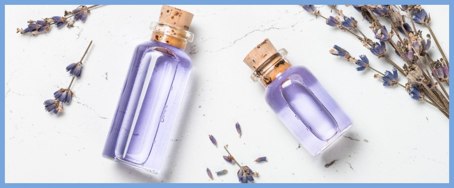two bottles of lavender oil