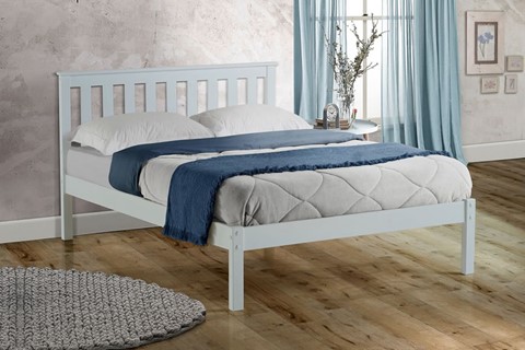 Denver Wooden Bed - 5'0'' Kingsize White 