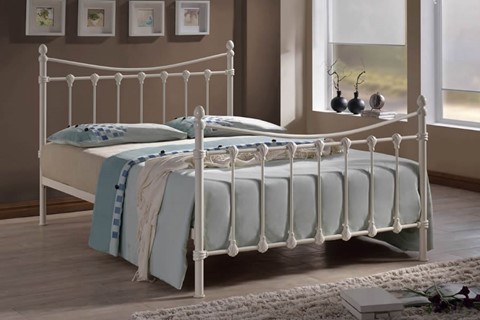 Florida 4'0'' Small Double Ivory  Metal Bed Frame