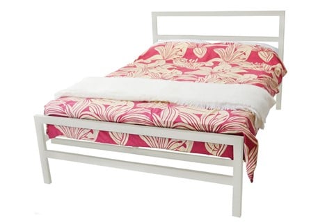 Eaton Metal 4'0'' Small Double Ivory Bed Frame