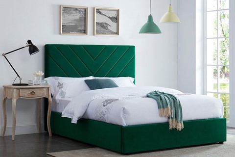 Islington Fabric 4'6'' Double Green Bed Frame