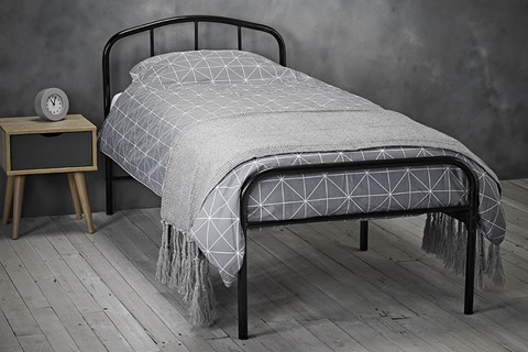 Milton 3'0'' Single Black Metal Bed Frame