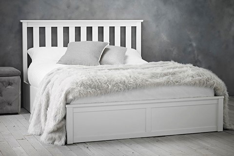 Oxford Ottoman Bed Frame - 4'6'' Double White
