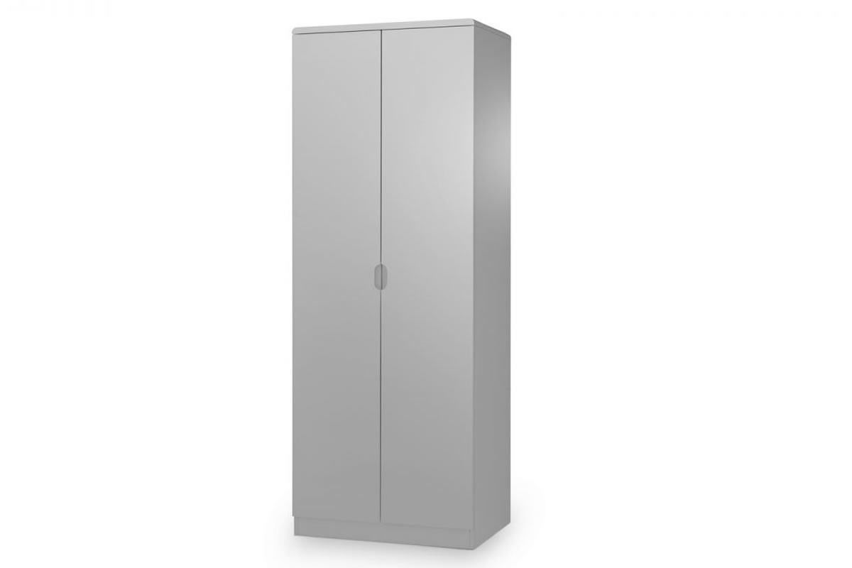 View Grey Wooden 2 Door Wardrobe Gloss Lacquer Finish Manhattan information