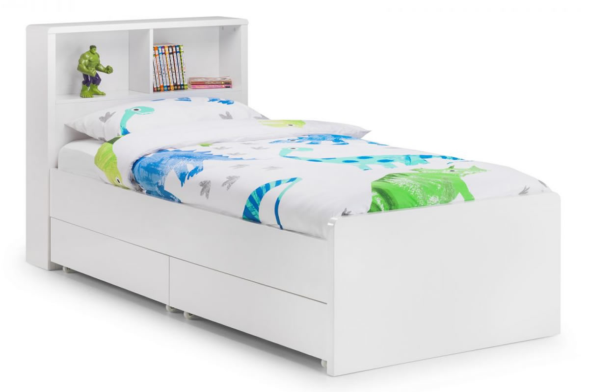 King single bed clearance with bookcase headboard