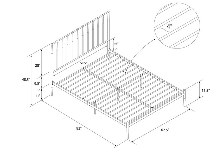 Giulia Modern Metal Bed Frame