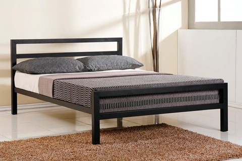 City Metal  4'0'' Small Double Black Bed Frame  -