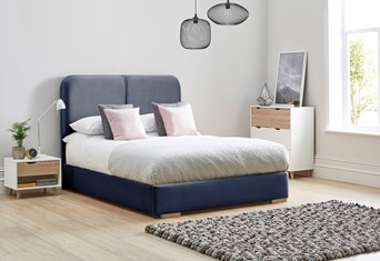 Daisy Fabric Bed Frame Low Foot End - Double 4'6'' (135cm) Sapphire 