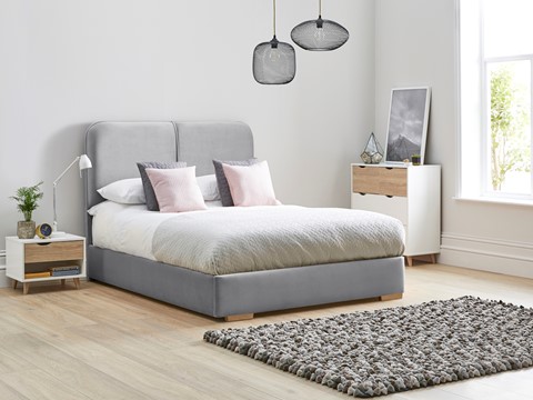 Daisy Fabric Bed Frame Low Foot End - Super King 6'0'' (180cm) Titanium 
