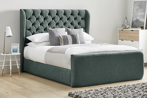 Aster Fabric Upholstered Bed Frame - King 5'0'' (150cm) Duckegg 