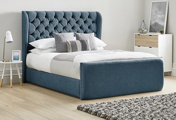 Aster Fabric Upholstered Bed Frame - Double 4'6'' (135cm) Marine 