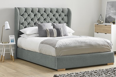 Aster Low Footend Fabric Bed Frame - King 5'0'' (150cm) Clay 