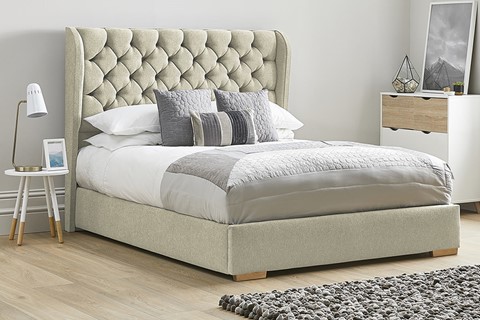Aster Low Footend Fabric Bed Frame - Super King 6'0'' (180cm) Oatmeal 