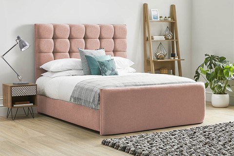 Honesty High Footend Fabric Bedframe - Super King 6'0'' (180cm) Pink 