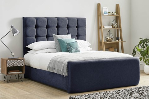 Honesty High Footend Fabric Bed Frame - King 5'0'' (150cm) Sapphire
