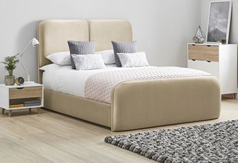 Daisy Fabric Bed Frame High Foot End - Super King 6'0'' (180cm) Latte 