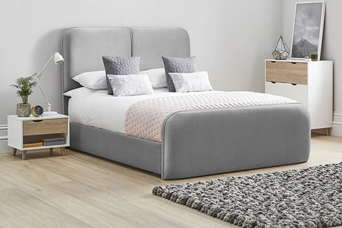 Daisy Fabric Bed Frame High Foot End - Super King 6'0'' (180cm) Titanium 