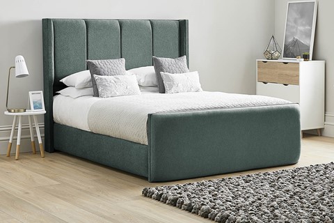 Quince Fabric Bed Frame - Double 4'6'' (135cm) Duckegg 