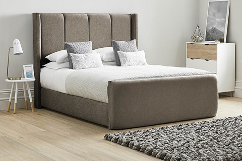 Quince Fabric Bed Frame - Double 4'6'' (135cm) Mocha 