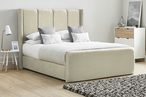 Quince Fabric Bed Frame - King 5'0'' (150cm) Oatmeal 