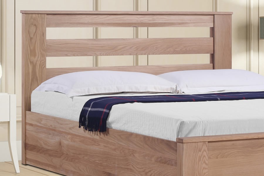 Charnwood Solid Light Oak Ottoman Storage Bed Modern Design