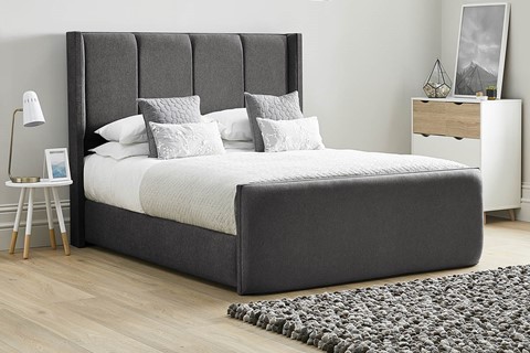 Quince Fabric Bed Frame - King 5'0'' (150cm) Raven 