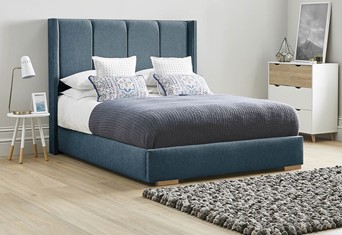 Quince Low Footend Fabric Bed Frame - Double 4'6'' (135cm) Marine 