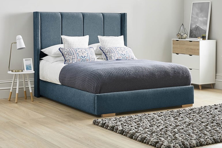 Quince Upholstered Modern Bed Frame, Upholstered Bed Frame And Headboard Queen Size Difference