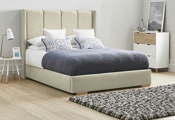 Quince Low Footend Fabric Bed Frame - Double 4'6'' (135cm) Oatmeal 