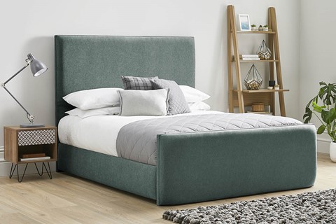 Kornelia Fabric High Footend Bed Frame - Double 4'6'' (135cm) Duckegg 