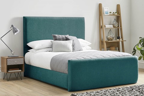 Kornelia Fabric High Footend Bed Frame - Double 4'6'' (135cm) Mallard 