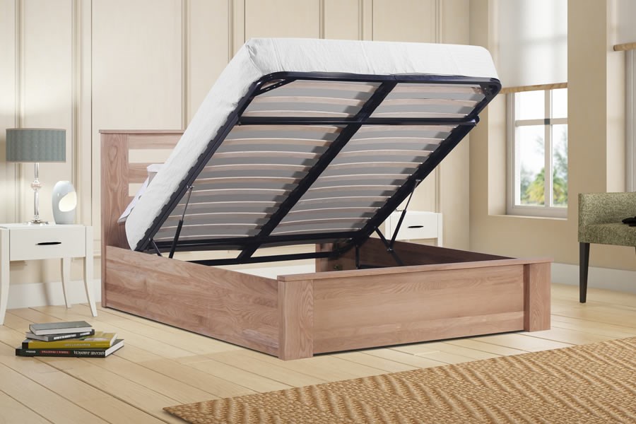 Charnwood Solid Light Oak Ottoman Storage Bed Modern Design