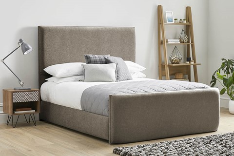 Kornelia Fabric High Footend Bed Frame - Super King 6'0'' (180cm) Mocha 