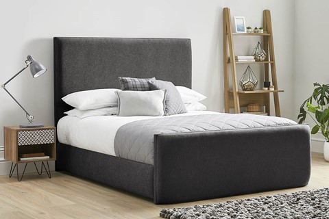 Kornelia Fabric High Footend Bed Frame - Double 4'6'' (135cm) Raven 