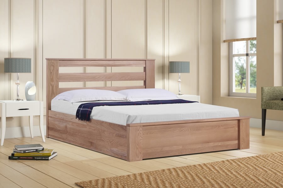 Charnwood Solid Light Oak Ottoman Storage Bed Modern Design