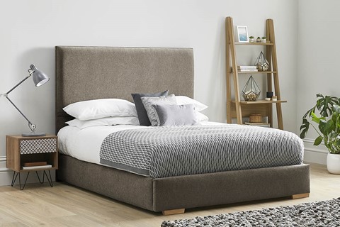 Kornelia Fabric Low Footend Bed Frame - King 5'0'' (150cm) Mocha 