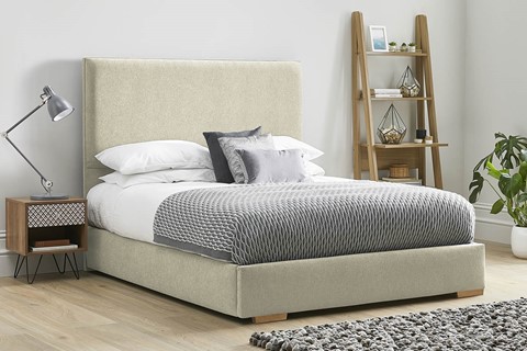 Kornelia Fabric Low Footend Bed Frame - Super King 6'0'' (180cm) Oatmeal 