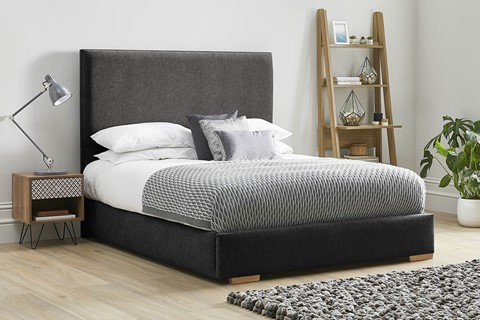 Kornelia Fabric Low Footend Bed Frame - Double 4'6'' (135cm) Raven 