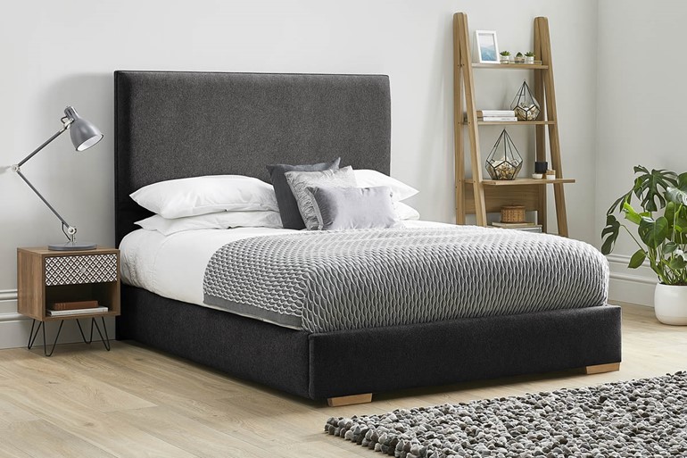 Bed Frame Low Footend, Super King Size Bed With Tall Headboard
