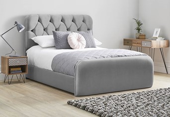 Lilly Fabric Bed Frame - Double 4'6'' (135cm) Titanium 