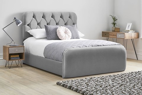 Lilly Fabric Bed Frame - Double 4'6'' (135cm) Titanium 