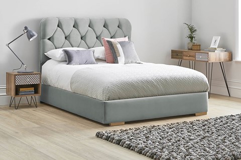 Lilly Low Footend Fabric Bed Frame - Double 4'6'' (135cm) Clay 