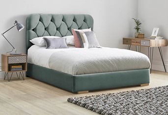Lilly Low Footend Fabric Bed Frame - Double 4'6'' (135cm) Duckegg 