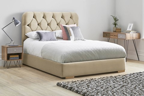 Lilly Low Footend Fabric Bed Frame - Double 4'6'' (135cm) Latte