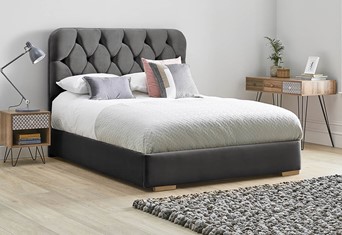 Lilly Low Footend Fabric Bed Frame - King 5'0'' (150cm) Raven 