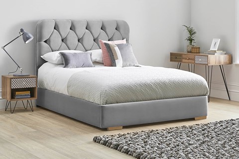 Lilly Low Footend Fabric Bed Frame - Double 4'6'' (135cm) Titanium 