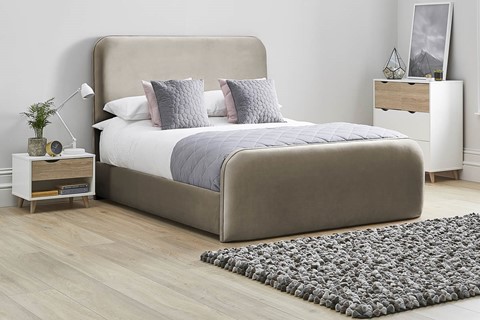 Primrose Fabric Bed Frame - King 5'0'' (150cm) Mocha 