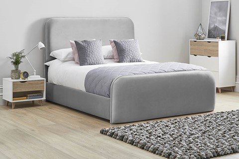 Primrose Fabric Bed Frame - King 5'0'' (150cm) Titanium 